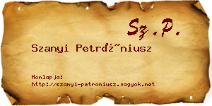 Szanyi Petróniusz névjegykártya